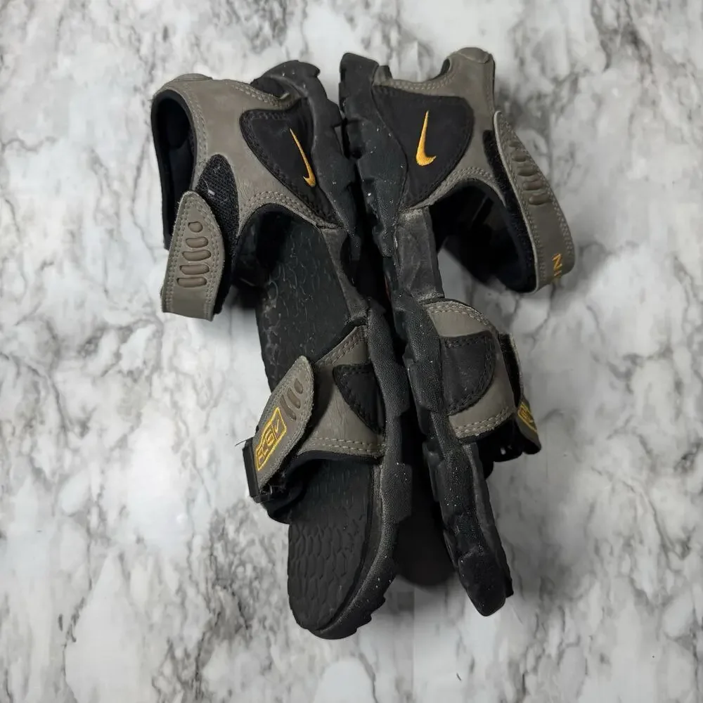 VTG Nike ACG Sandals Mens 10 Black Khaki Strap Sport Water Hike Trail Y2K - Picture 5 of 6